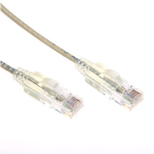 DYNAMIX 3m Cat6A 10G Beige Ultra-Slim Component Level UTP Patch Lead (30AWG) with RJ45 Unshielded 50µ Gold Plated Connectors. Supports PoE IEEE 802.3af (15.4W) at (30W) bt (60W) - NZ DEPOT