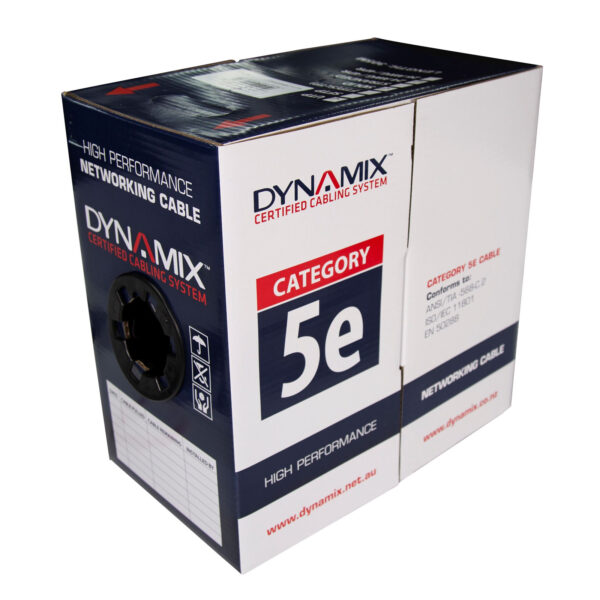 Dynamix C-C5EEXT-SLDBK 305m Cat5E UTP EXTERNAL Solid Cable - 24AWGx4P 100MHz - UV Stabilised Black PE Jacket - NZ DEPOT