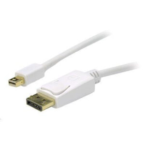 Dynamix C-DP-MDP-2 2M Mini DisplayPort to DisplayPort cable v1.2. Gold Shell Connectors DDC Compliant Monitor Projector white - NZ DEPOT