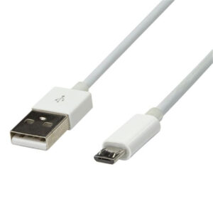 Dynamix C-U2AMICB-1.2WH 1.2M USB2.0 Type Micro B Male to Type A Male Connectors - Colour White - NZ DEPOT