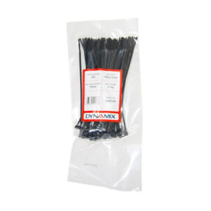 Dynamix CAB150B Cable Tie 150mm x 2.5mm Bag of 100 self-locking Nylon cable tie Black Colour - NZ DEPOT