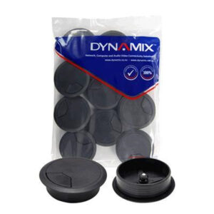 Dynamix CG80BK-10 10 Pack 80mm Round Desk Grommet. Easily & Neatly Store your Power