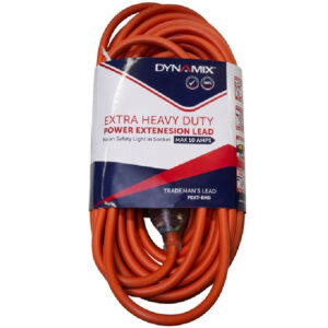 Dynamix PEXT-EHD20 20M 240v Extra Heavy Duty Power Extension Lead (3 Core 1.5mm) Power-On LED in Clear Moulded Plastic AU/NZ - NZ DEPOT