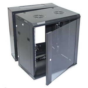 Dynamix RDME24 24RU 600mm Deep Universal Swing Wall Mount Cabinet. 200mm Removable Backmount. Supplied with 2x Rear Vertical Cable Trays