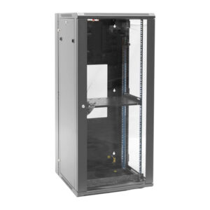 Dynamix RSFDS27-600 27RU 600mm Deep Universal Swing Wall Mount Cabinet. Removable Backmount (600x600x1365mm).Includes 1x Fixed Shelf 10x Cage Nuts Removable Side Panels. Black Gloss Colour. - NZ DEPOT