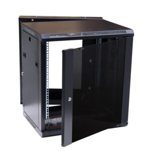 Dynamix RSFDSL12 LITE 12RU Swing Wall Mount Cabinet. Right hand mounted. The LITE version excludes fixed shelves