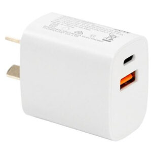 Dynamix SPAPD20-CA 20W USB-C + QC3.0 USB-A Universal Compact USB Wall Charger. Supports Fast Charge for Apple iPhone 8 or later