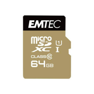 EMTEC microSD Card - 64GB - Class 10 - UHS-I with SD Adapter - Gold - NZ DEPOT