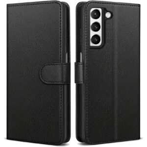 Folio Flip Wallet Case for Galaxy S23 5G Black 3 Card Slots Cash Compartment Magnetic Clip NZDEPOT 7 - NZ DEPOT