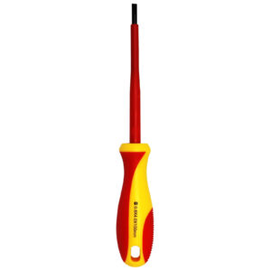 Goldtool Screwdriver 100mm Electrical Insulated VDE Tested to 1000 Volts AC. - 0.8 4 100mm - Yellow/Red Colour Handle - NZ DEPOT
