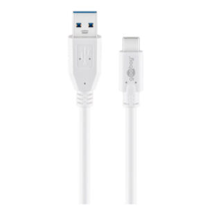 Goobay 51755 USB C to USB A 3.0 cable white 0.5m NZDEPOT - NZ DEPOT