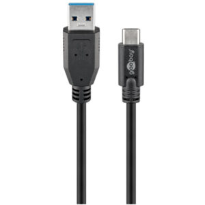 Goobay 51761 USB C to USB A 3.0 cable black 2.0m NZDEPOT - NZ DEPOT