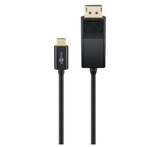 Goobay 51767 USB C DispPort adapt cable 4k 60 Hz black 1.20m NZDEPOT - NZ DEPOT