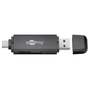 Goobay 51778 USB 3.0 USB C 2in1 card reader black NZDEPOT - NZ DEPOT