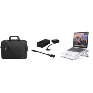 HP Business Travel Pack Bundle Included 14 15.6 TopLoad Carry Bag HP 65W Blue Tip Travel Charger Foldable Aluminium Laptop Stand NZDEPOT - NZ DEPOT