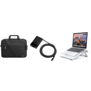 HP Business Travel Pack - Bundle Included - 14-15.6" TopLoad Carry Bag - HP 65W USB-C Travel Charger - Foldable Aluminium Laptop Stand - NZ DEPOT