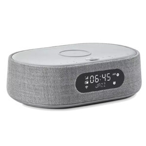 Harman Kardon Citation Oasis WiFi Smart Speaker with Alarm Clock - Grey - Qi wireless charging built-in