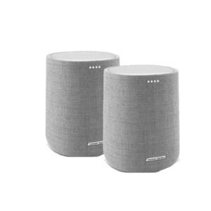 Harman Kardon Citation One MKIII 40W WiFi Smart Speaker Bundle of Two - Grey - Stereo Pair - with Google Assistant + Apple AirPlay + Chromecast + Spotify Connect + Bluetooth - NZ Wool finish - NZ DEPOT