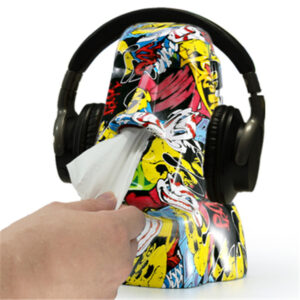 Headphone Stand Moai Multifunctional Graffiti Style Hanger + Tissue Holder / Headphone / Gaming Headset / Universal Earphone - NZ DEPOT