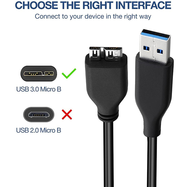 High Speed USB 3.0 Cable A to Micro B - for Portable