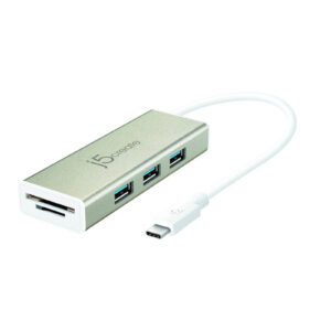 J5create Aluminum USB3.1 USB C 3 Port USB3.0 Hub With SD Micro SD Card Reader NZDEPOT - NZ DEPOT