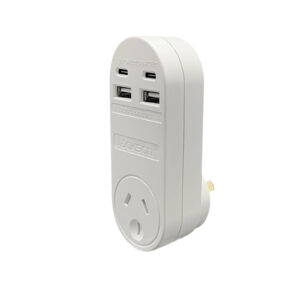 50Hz. Charge 4x Devices Simultaneously. Compact Design. For Indoor Use Only. Matte White - NZ DEPOT