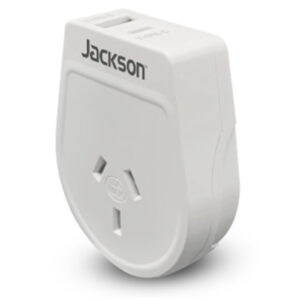 Jackson PTA8809USBMC Slim Outbound Travel Adaptor 1x USB-A and 1x USB-C (2.1A) Charging Ports. ConvertsNZ/AUSPlugs for use in USA