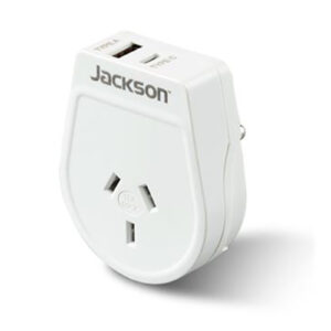 Jackson PTA8814USBMC Slim Outbound Travel Adaptor 1x USB-A and 1x USB-C (2.1A) Charging Ports. Converts NZ/AUS Plugs for use in Sri Lanka & Parts of India. - NZ DEPOT