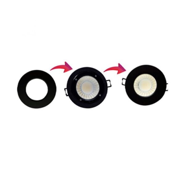 Jinhang 90Mm Black Ring For 12W All-In-One Downlight - Jh-Frdl2-90Mm-Ring-Black-Nz -  - Led Downlights - Lighting