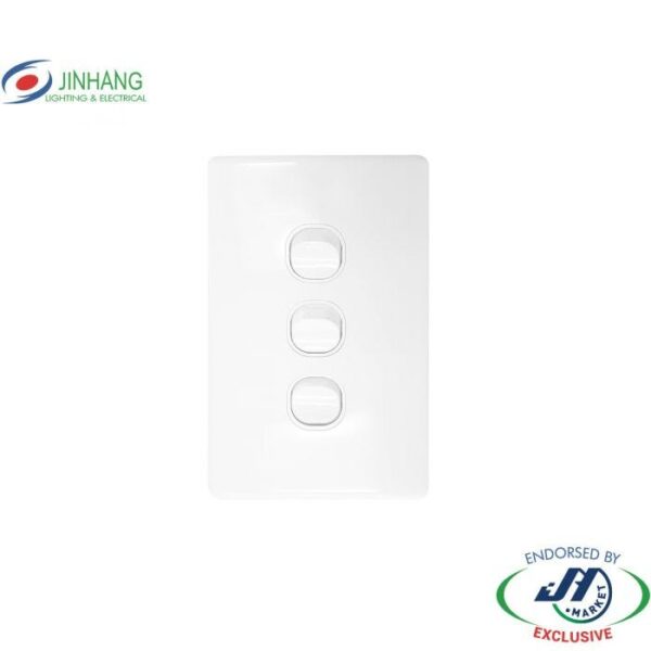 Jinhang Classic 10A 3 Gang Wall Switch Vertical - Jhe-Cs306-V-Nz -  - Switches &Amp; Sockets - Electrical