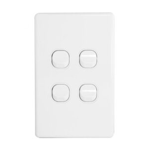 JinHang Classic 10A 4 Gang Wall Switch Vertical - JHE-CS308-V-NZ -  - Switches & Sockets - Electrical