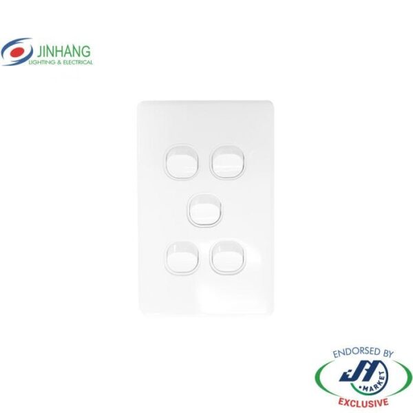 Jinhang Classic 10A 5 Gang Wall Switch Vertical - Jhe-Cs310-V-Nz -  - Switches &Amp; Sockets - Electrical