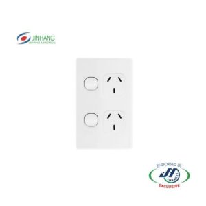 JinHang Classic 250v 10A switch double GPO Vertical - JHE-CS315-V-NZ -  - Switches & Sockets - Electrical