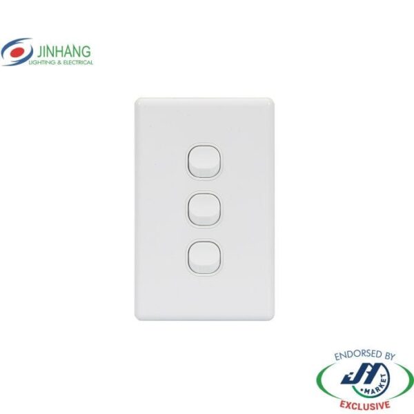 Jinhang New Classic Series 3 Gang Switch Vertical 250V 10A - Jhe-Ncs306-V-Nz -  - Switches &Amp; Sockets - Electrical