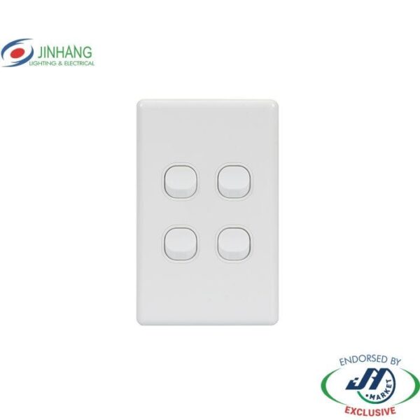 Jinhang New Classic Series 4 Gang Switch Vertical 250V 10A - Jhe-Ncs308-V-Nz -  - Switches &Amp; Sockets - Electrical