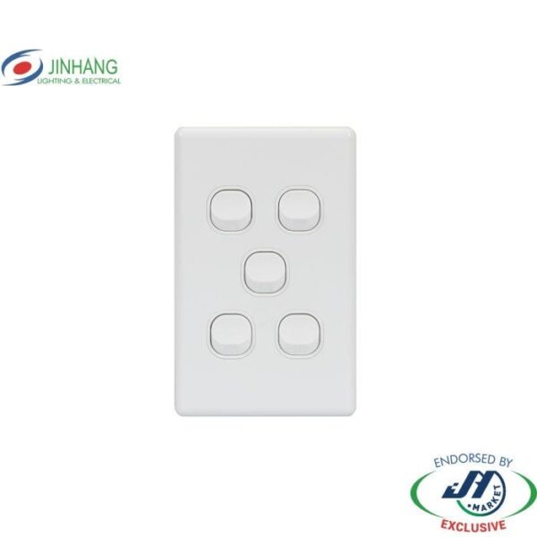 Jinhang New Classic Series 5 Gang Switch Vertical 250V 10A - Jhe-Ncs310-V-Nz -  - Switches &Amp; Sockets - Electrical