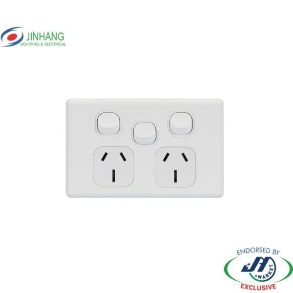 Jinhang New Classic Series Double Gpo 15A With Extra 250V 10A Switch - Jhe-Ncs316-15A-Nz -  - Switches &Amp; Sockets - Electrical