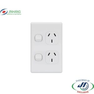 JinHang New Classic Series Double GPO 250V 10A Vertical - JHE-NCS315-V-NZ -  - Switches & Sockets - Electrical