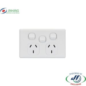 JinHang New Classic Series Double GPO with Extra 250V 10A Switch - JHE-NCS316-NZ -  - Switches & Sockets - Electrical