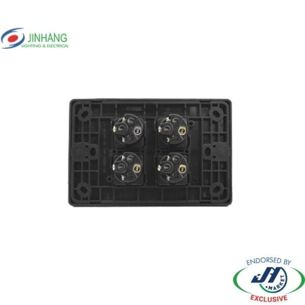 Jinhang Slim 10A 4 Gang Wall Switch Matte Black - Jhe-Ks308-Bk-Nz -  - Switches &Amp; Sockets - Electrical