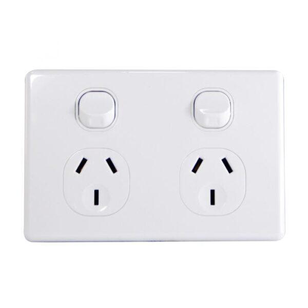 Jinhang Slim 10A Double Wall Socket - Jhe-Ks315-Nz -  - Switches &Amp; Sockets - Electrical