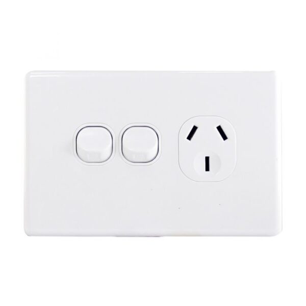 Jinhang Slim 10A Single Wall Socket With Extra Switch - Jhe-Ks314-Nz -  - Switches &Amp; Sockets - Electrical