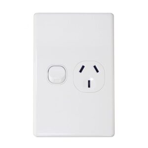 JinHang Slim 10A Switched Single Wall Socket Vertical - JHE-KS313-V-NZ -  - Switches & Sockets - Electrical