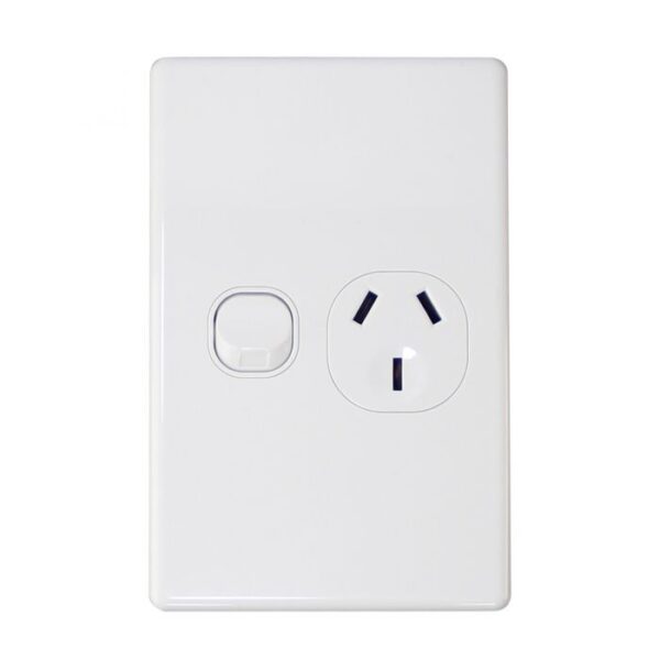 Jinhang Slim 10A Switched Single Wall Socket Vertical - Jhe-Ks313-V-Nz -  - Switches &Amp; Sockets - Electrical