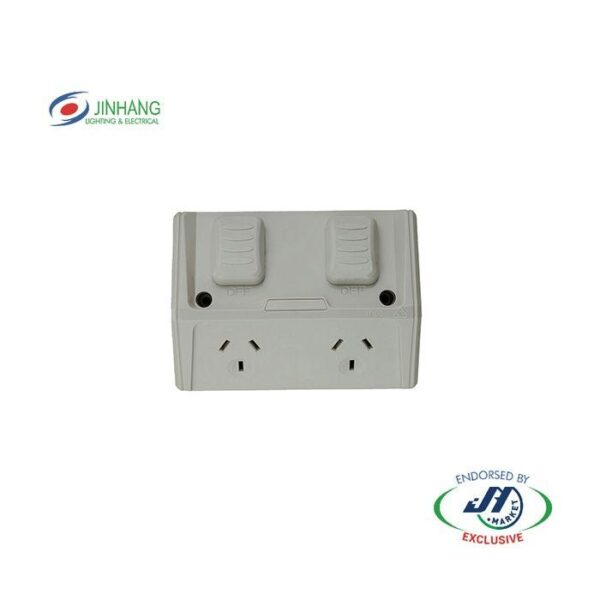 Jinhang Weatherproof Double Gpo Ip53 250V 10A Slimline - Jhe-Wpgpo2S-Nz -  - Weatherproof - Electrical