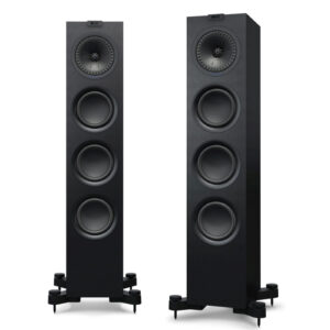 KEF Floor Standing Speaker. Two and Half Bass Reflex. Uni Q Array 1 x 5.15 Uni Q 1 x 1 HF 1 x5.25 LF 2 x 5.25 ABR Drivers. Colour Black. SOLD AS PAIR. Speaker Grills not included. NZDEPOT - NZ DEPOT