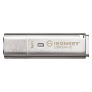 Kingston IronKey Locker+ 50 USB Flash Drive 16GB provide consumer-grade security with AES hardware-encryption in XTS - NZ DEPOT