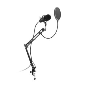 LUMI MPS07-1 Podcasting Condenser Microphone and Clamp-On Mic Boom Arm Stand