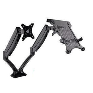 10"-30" Single Monitor Ergonomic Gas Spring Arm With 10.1"-17.3" Laptop Notebook Stand Riser
