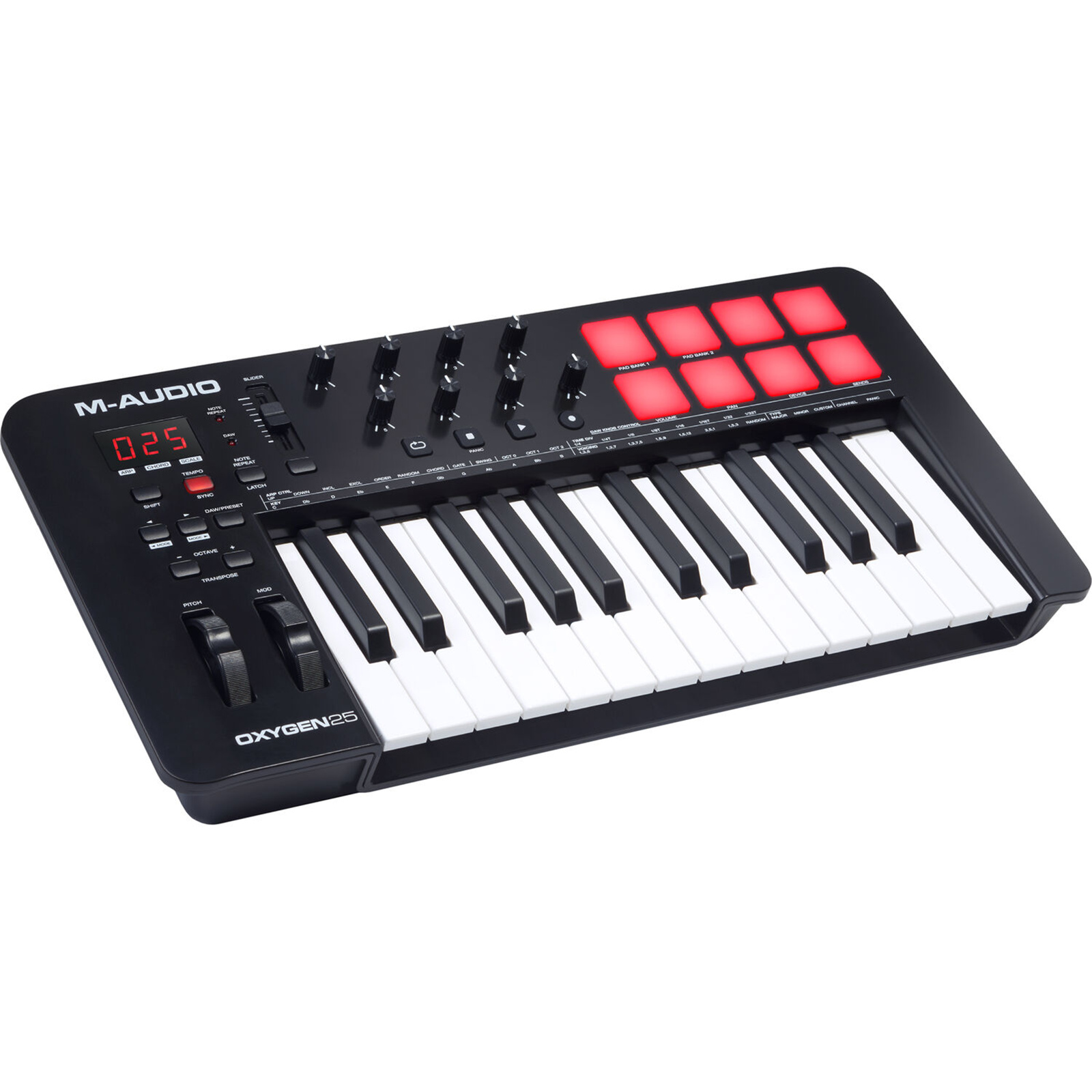 MAudio Oxygen 25Key V USB MIDI Keyboard Controller 8 VelocitySensitive Trigger Pads 0.00 🤩